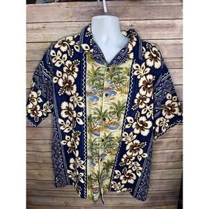 Street Culture Hawaiian Shirt — Tropical Ocean Print — 100% Cotton — Size XL